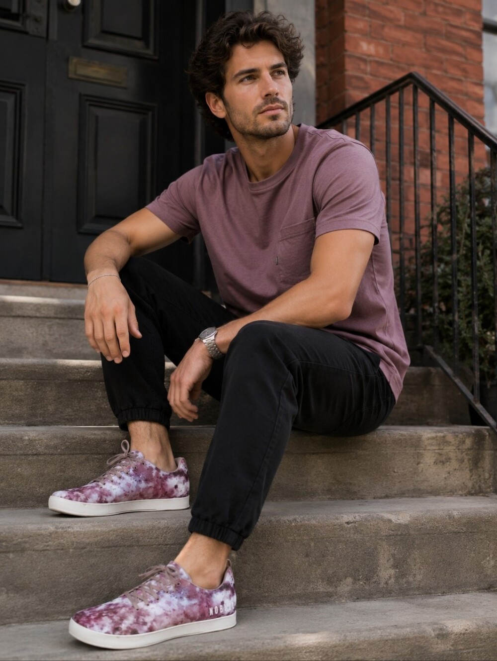New NOBULL Unisex Mauve Pink Tie-Dye Low-Top Sneakers. Size M 13, W 14.5